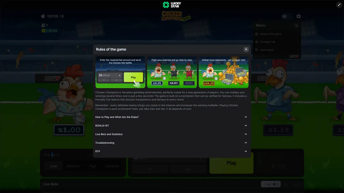 Chicken Champions app and mobile gameplay on iPhone with casino browser access