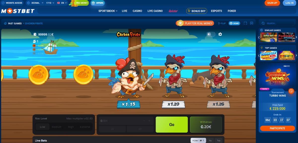 Chicken Pirate mobile gameplay on Android via casino browser