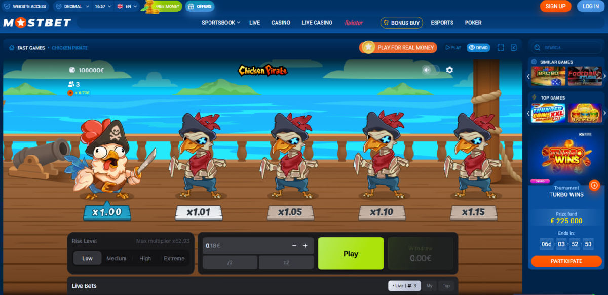 Chicken Pirate crash game overview with core mechanics and RTP details