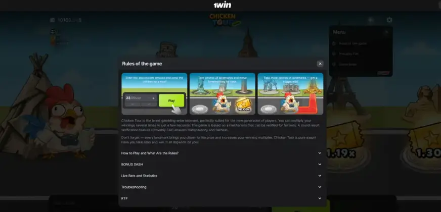 Where to play Chicken Tour casino version with bonuses