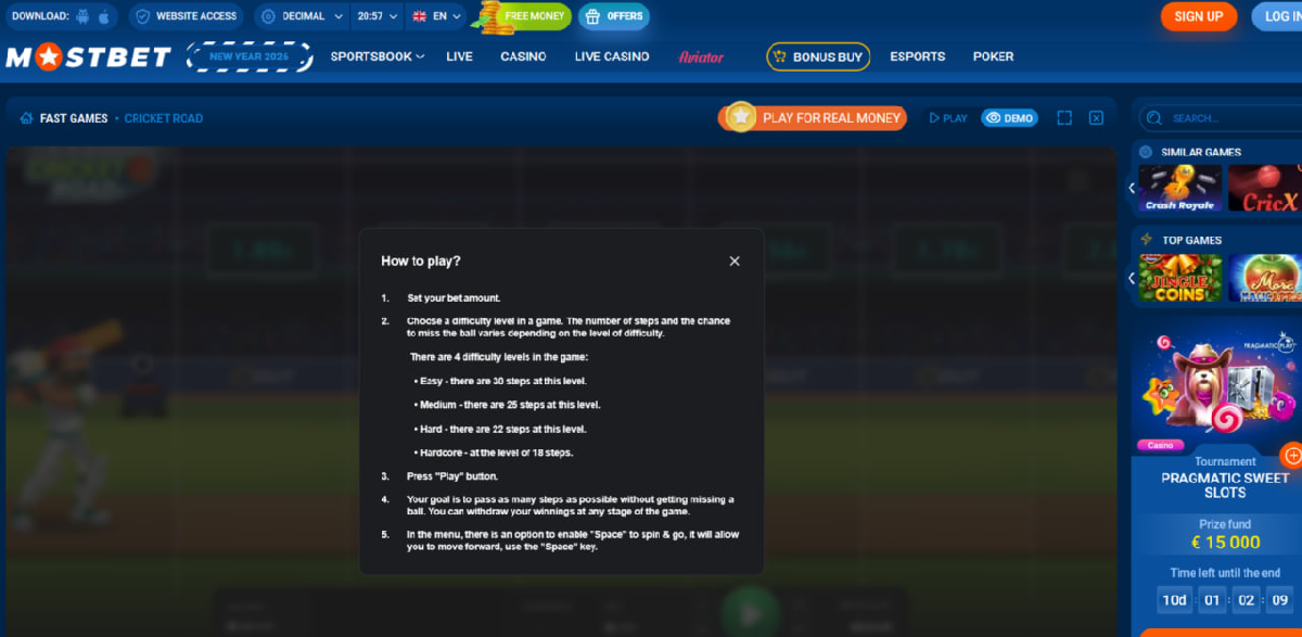 Cricket Road cashout mechanics and risk control